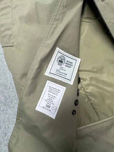 Valor Collection Olive Trench Coat Mens 38R Double Breasted Belted All Weather image 2