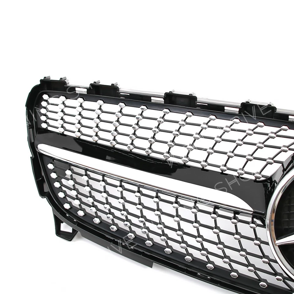 Chrome Black Upper Grille W/Star For Mercedes Benz W176 16-18 A180 A200 A250 A45 Foto 4 de 4