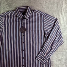 Scott Barber Striped Button Down Long Sleeve Dress Shirt Menswear NWT