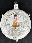 GAR Civil War Veteran 8" Ceramic Presentation / Parade Canteen w/ Battle Scene
