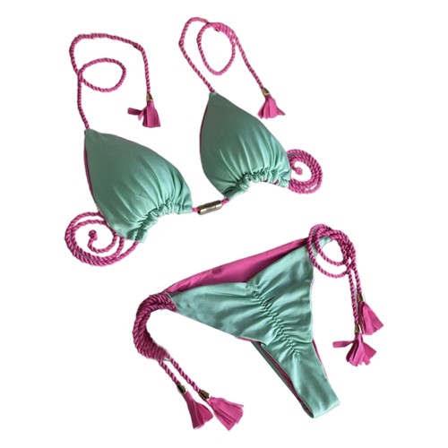 Womens High Cut Thong Halter-Top Bikini Set Swimsuits String Sexy Bathing Suit - Picture 21 of 37