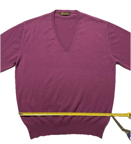 Loro Piana Purple V-Neck Men's Sweater 100% Cashmere Size 50 (US M) Made Italy - Bild 11 von 13