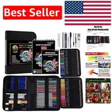 All-in-One 101-Piece Sketch Art Kit with Non-Toxic Supplies for Adults & Kids