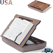 Adjustable Wooden Book Stand W/ Storage Hands-Free Reading & Music Sheets New