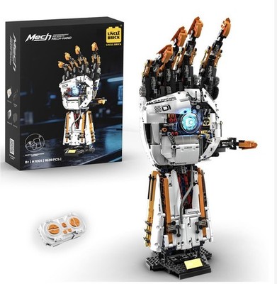 Technical Robotic Hand Building Blocks Kit,Equipped with 4 Motors and Can Be Rem