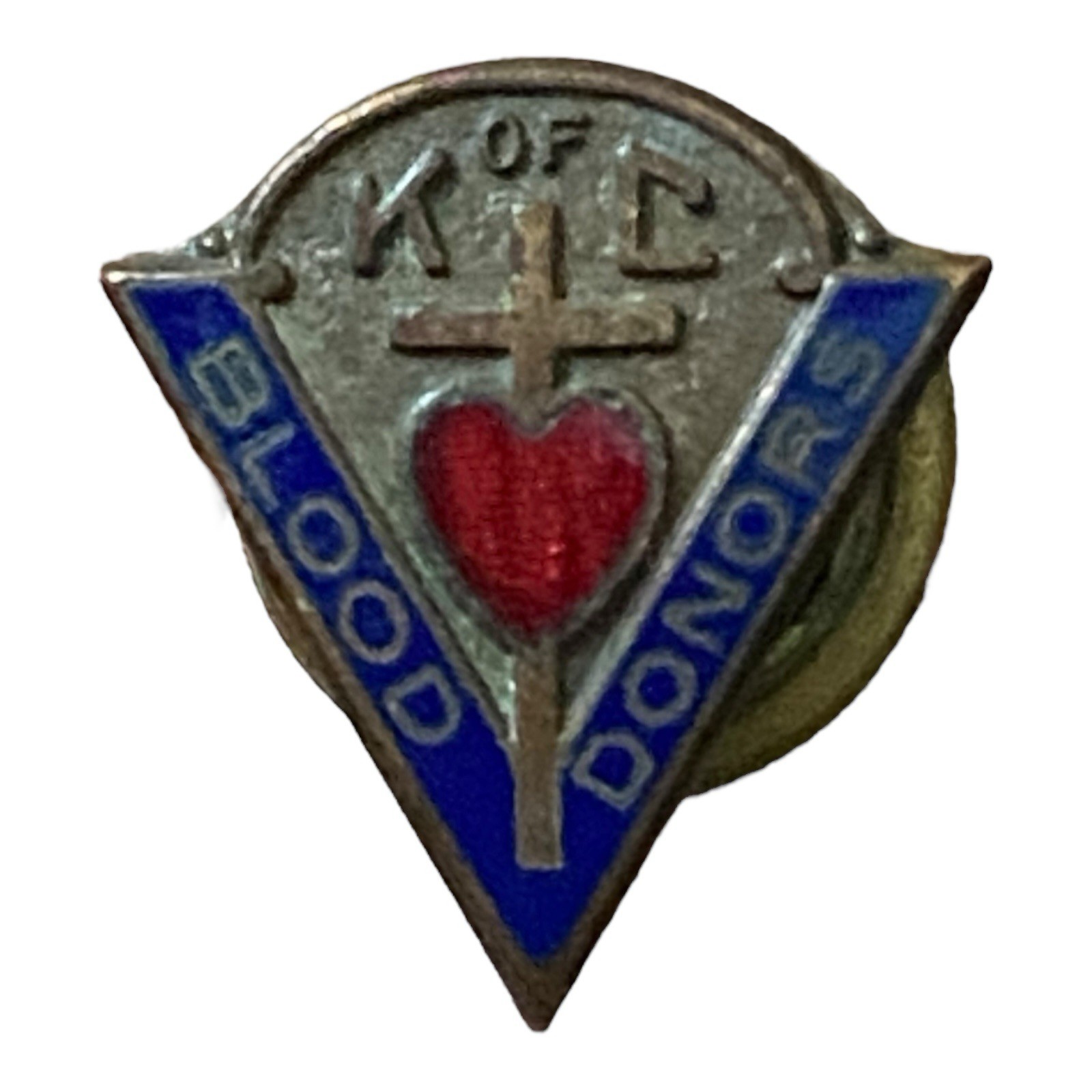Rare Knights Of Columbus Blood Donors Lapel Pin Screw Back PinBack K Of C D571