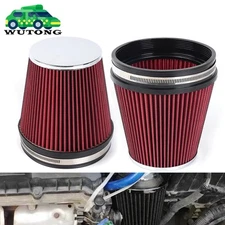 6inch 152mm Red High Flow Inlet Cold Air Intake Cone Replacement Dry Air Filter