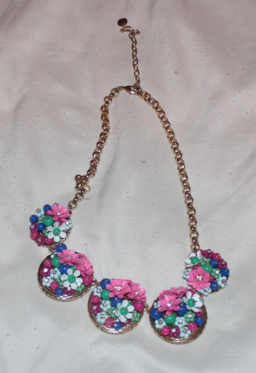 VINTAGE TALBOTS SEQUINED STATEMENT NECKLACE - image 1