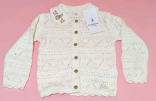 Baby Peter Rabbit Knitted Cotton Cardigan Cream 12-18 Months Marks Spencer NEW