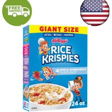 Kellogg's Rice Krispies Cereal 24oz Giant Size Original Breakfast Treats Box 1