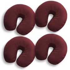 4 Pk Fitted Microfiber Face Cradle Head Rest Covers for Massage Table - Burgundy