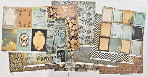 Kaisercraft 75 Cents Collection Scrapbook 12 x 12 Paper LOT