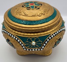 San Francisco Music Box Co. Anastasia Hinged Musical Trinket Box Wind-Up Key