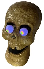 Vintage Halloween Blow Form Skull Decor Black Light Glow Google Eyes Decor