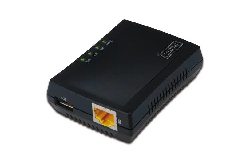 Digitus USB Netzwerkserver 1-Port Printserver Ethernet LAN USB 2.0 Schwarz - Bild 4 von 4