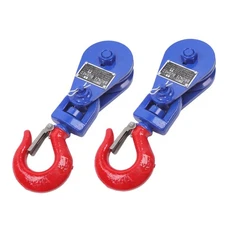 (2 Pack) Snatch Block with Hook WLL 2 Ton 3" Sheave 3/8 Inch Wire Rope Rollback