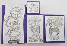 Set of 4 Foam Mounted Rubber Stamps Little Suzy's Zoo