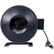 9 In. 412 CFM Duct Inline Ventilation Floor Fan in Black with Air Circulation Ve