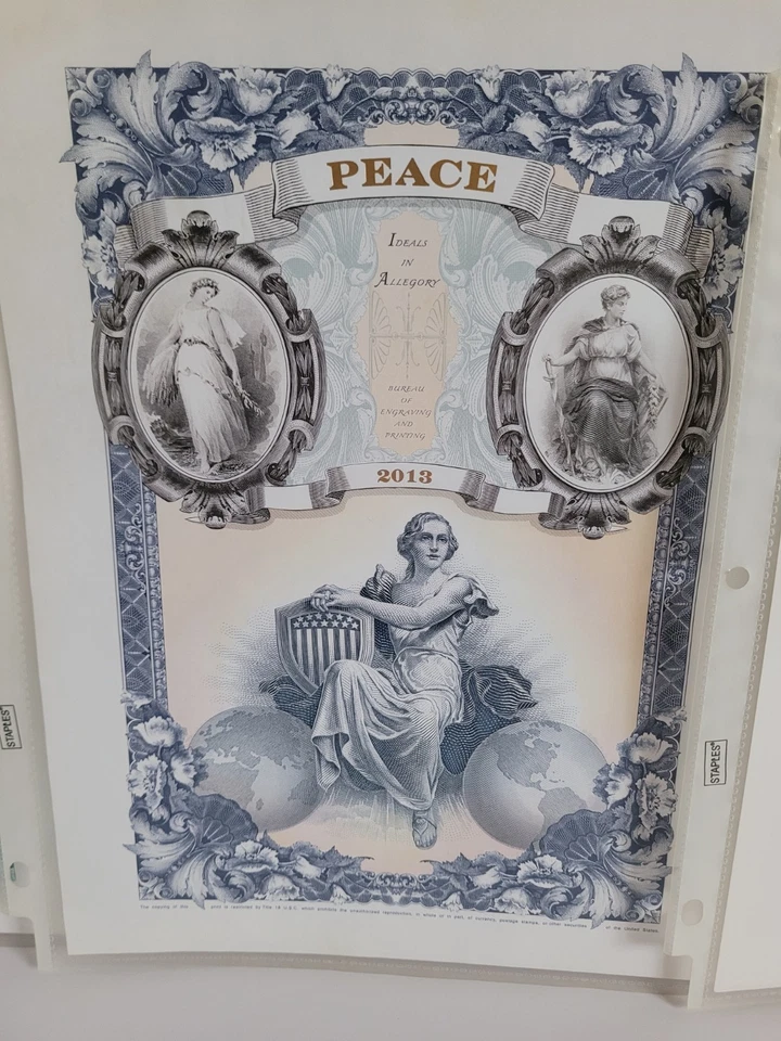 BEP Bureau of Engraving Printing Intaglio Print Program Ideals of Allegory Cards - Image 3 of 4