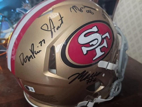 San Francisco 49ers Autographed Football Helmet Beckett Authenticated