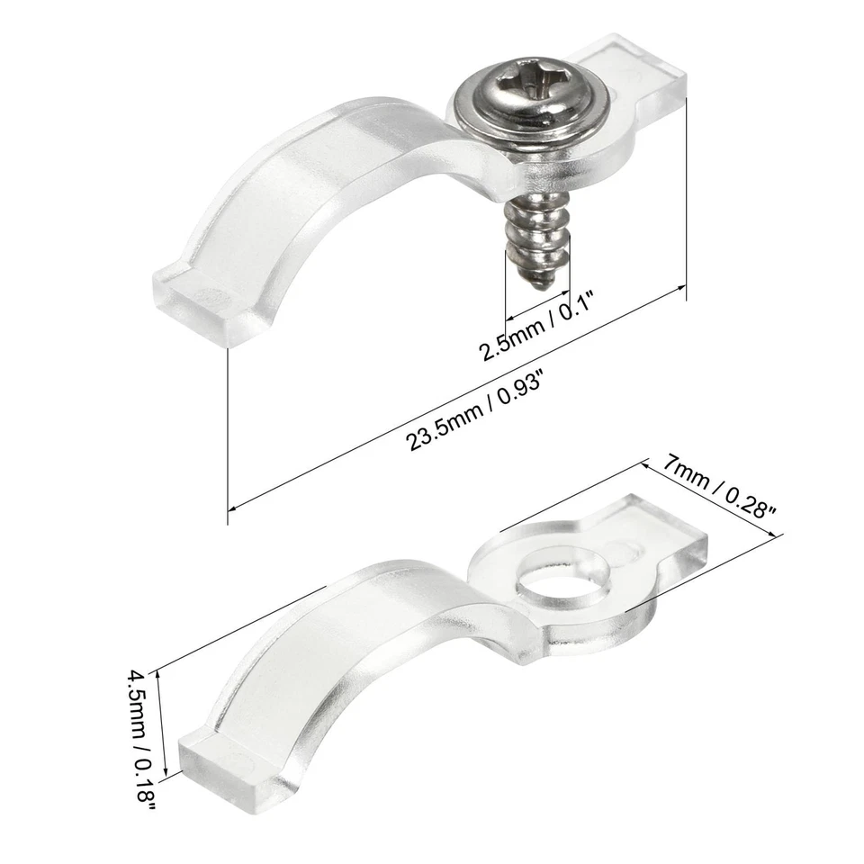 LED Semicirculare Fijación Clip para 5050 Impermeable 10mm Ancho LED Tira 100pcs - Imagen 2 de 4