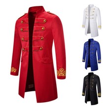 Mens Military Tailcoat Suits Jacket Tuxedo Fancy Dress Victorian Frock Coat Chic