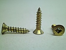2200+! MIXED LOT!  #7 X 5/8" FLAT HEAD #1 SQUARE DRIVE BRASS COATED SCREW NC