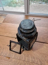 Vtg ANTIQUE FORD MODEL 110 LIGHT KEROSENE OIL SIDE LAMP  BEVELED LENSES Os134