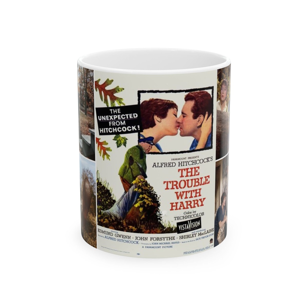 The Trouble with Harry Ceramic Mug, Alfred Hitchcock Retro Coffee Cup, 11oz
