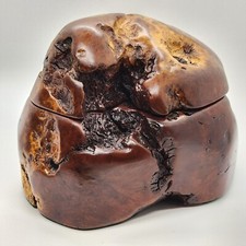 Large Exotic Manzanita Burled Wood Box w/ Green Felt