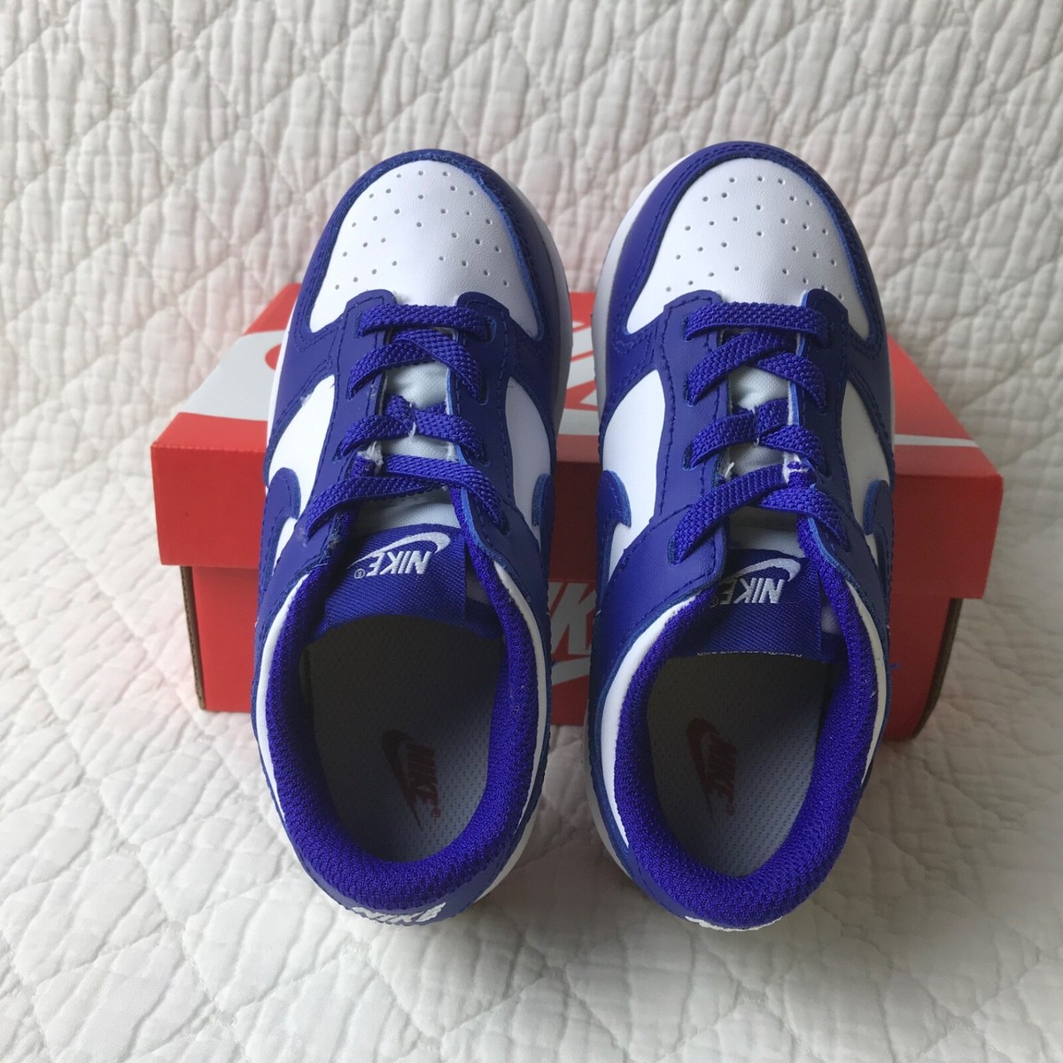 Nike Dunk Low (TDE) Shoes Toddler Little kids SZ 9C White/Concord