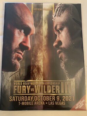 Tyson Fury vs Deontay Wilder 3 Official On-Site Program Signed By Fury; 2 Cards