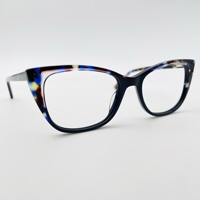 UNBEKANNTE Brille BLAU SCHILDPATT CATS EYE Brillengestell MOD: ABGERIEBEN