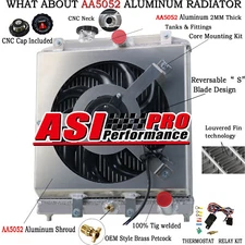 3 Core Radiator Shroud Fan Relay For 1994-2000 Honda Civic EK EG GS LS HX L4 L6