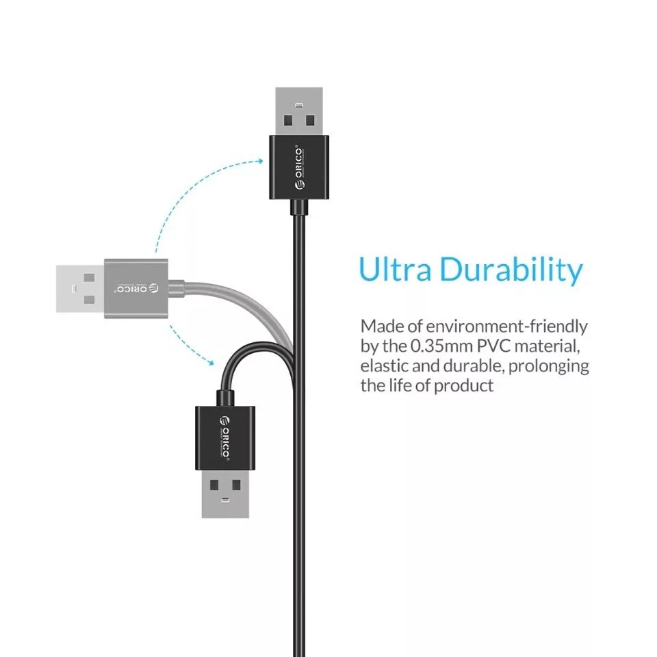 Cable de datos de nailon trenzado azul ORICO micro USB, 2,4 A carga para dispositivos Android Foto 4 de 4