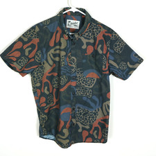 Howler Bros Shirt Mens Small Black Mansfield Molecular Movements Abstract