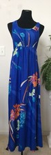 NEW GERI C. New York Women’s Blue Multi-color Floral Maxi Dress Size S Ret $120.