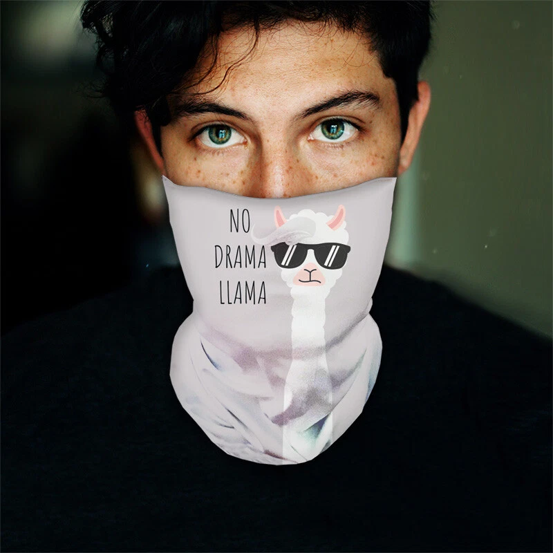 Washable Fabric Face Cover Neck Gaiter Unique Print No Drama Llama EU Made - Image 3 of 4