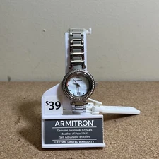 Armitron Mother of Pearl Dial Quartz Analog Ladies Watch NWT