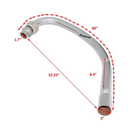 Fits Royal Enfield UCE Short Exhaust Bend Pipe Chrome Plated - Picture 3 of 11