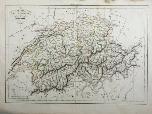 Mapa Geográfico De Suiza O Helvetia Por Delamarche 1838 Neuchatel Ginebra - Picture 10 of 11