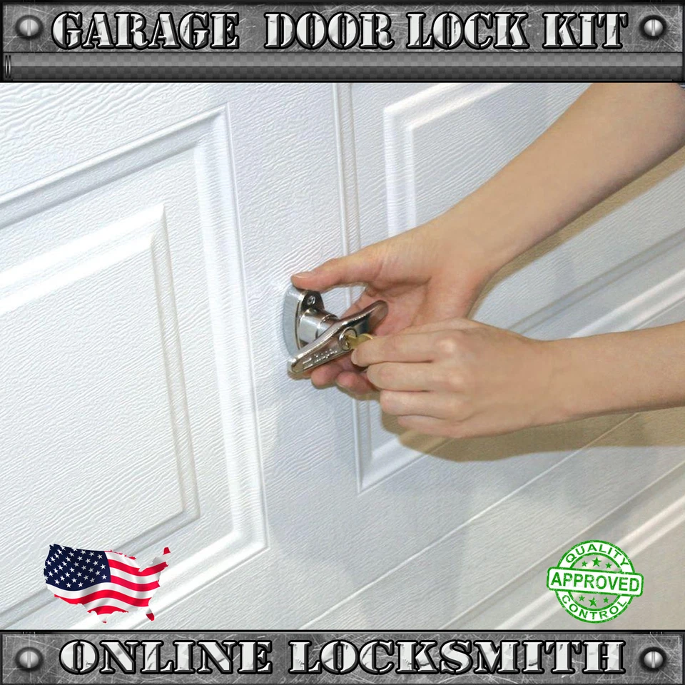 Kit completo de cerradura de puerta de garaje universal segura con pestillo de resorte y manija con llave Foto 2 de 4