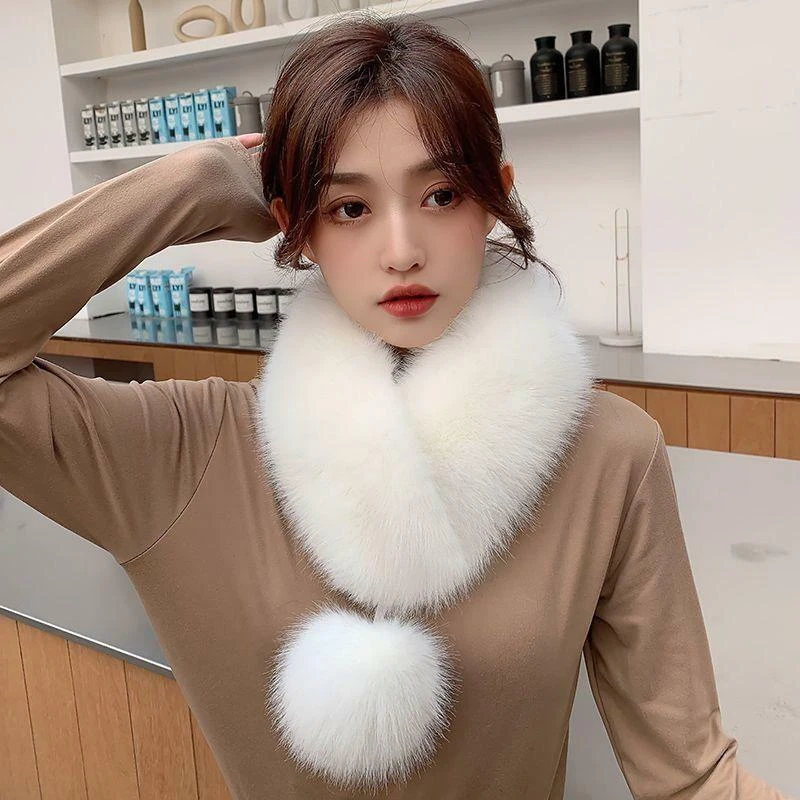 Nuevo Moda Mujeres Invierno Imitación Piel Bufanda Cuello Chal Capa Envoltura Mantener Caliente Foto 4 de 4