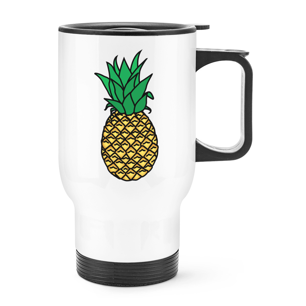 Pineapple Travel Mug Cup With Handle - Funny Cute Fruit Thermal Flask