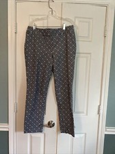 Talbots Hampshire Pull on stretch Black White Pants Sz 10