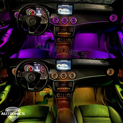Juego de boquillas de ventilación de iluminación ambiental LED para Mercedes Clase A W176 y CLA C117 - Imagen 2 de 8
