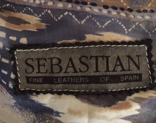 Sebastian Fine Leather Long Jacket with Fur Hood Size L Made in Spain - Picture 12 of 12