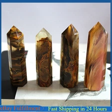 Natural Yellow Lemurian Citrine Quartz Crystal Point Wand Obelisk Gem Pillar US