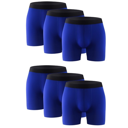 6PK Mens Boxer Briefs Breathable Tagless Underwear Soft Comfort Flex Waistband - Picture 5 of 10