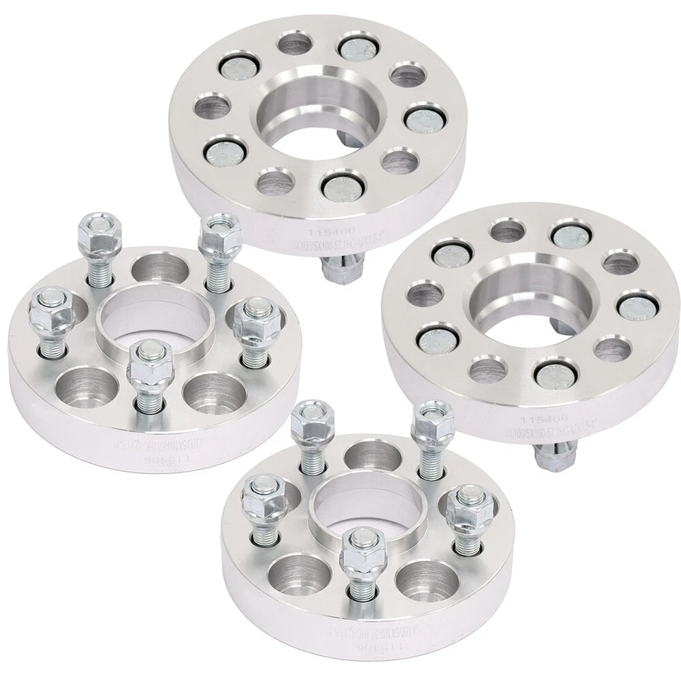 4Pcs 1" 5x100 Hub Centric Wheel Spacers 12x1.5 For Chevrolet Beretta 1987-1996 Foto 3 de 4